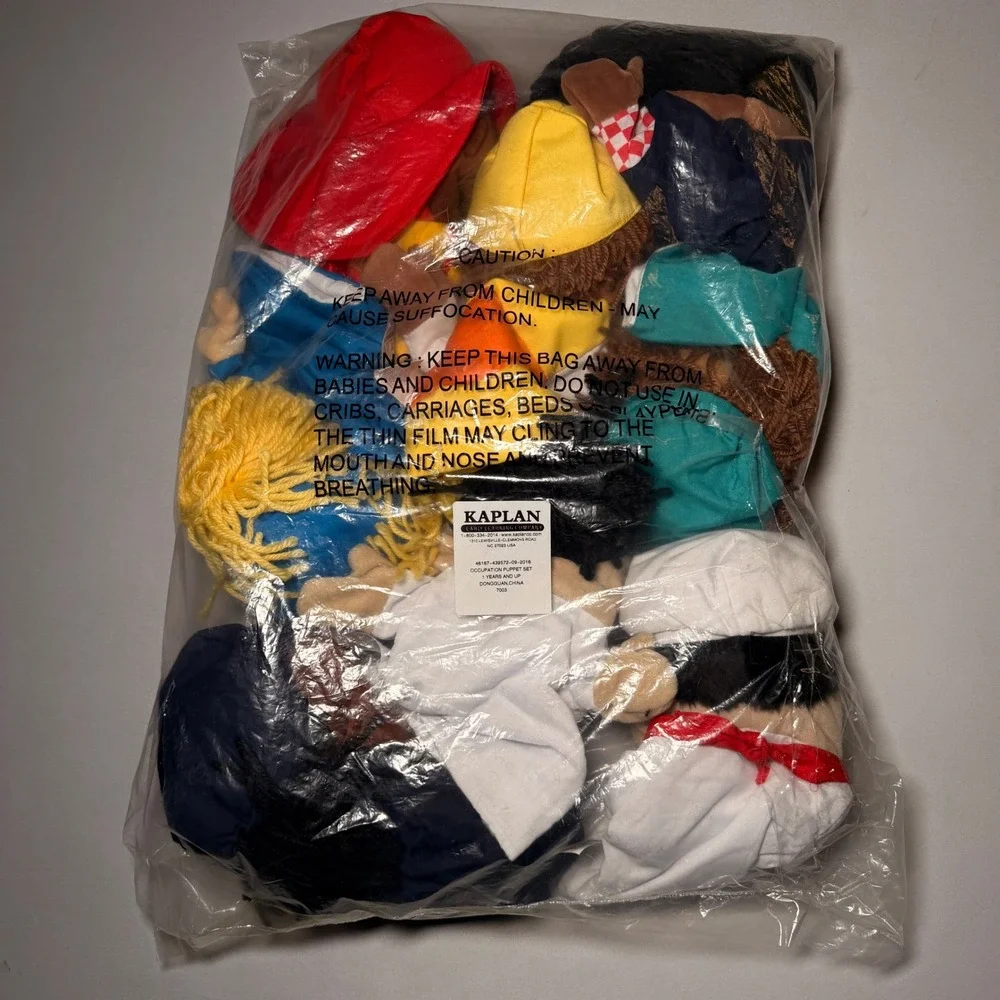 Kaplan‎ Occupation Puppet Set Kids Multicolor Plush Educational Career Learning